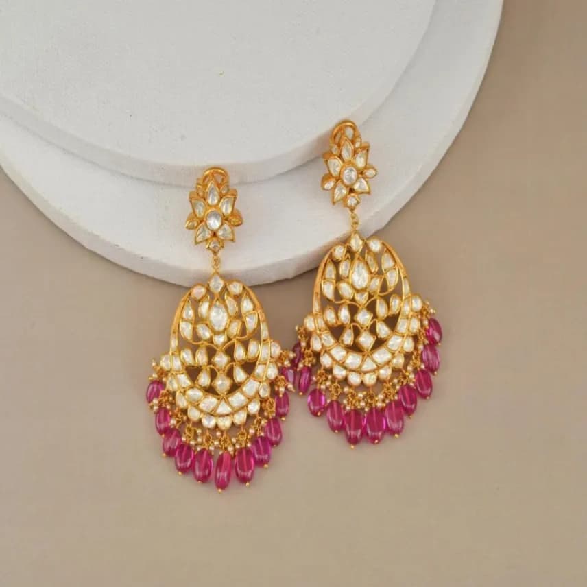Meenakari Gold Earrings